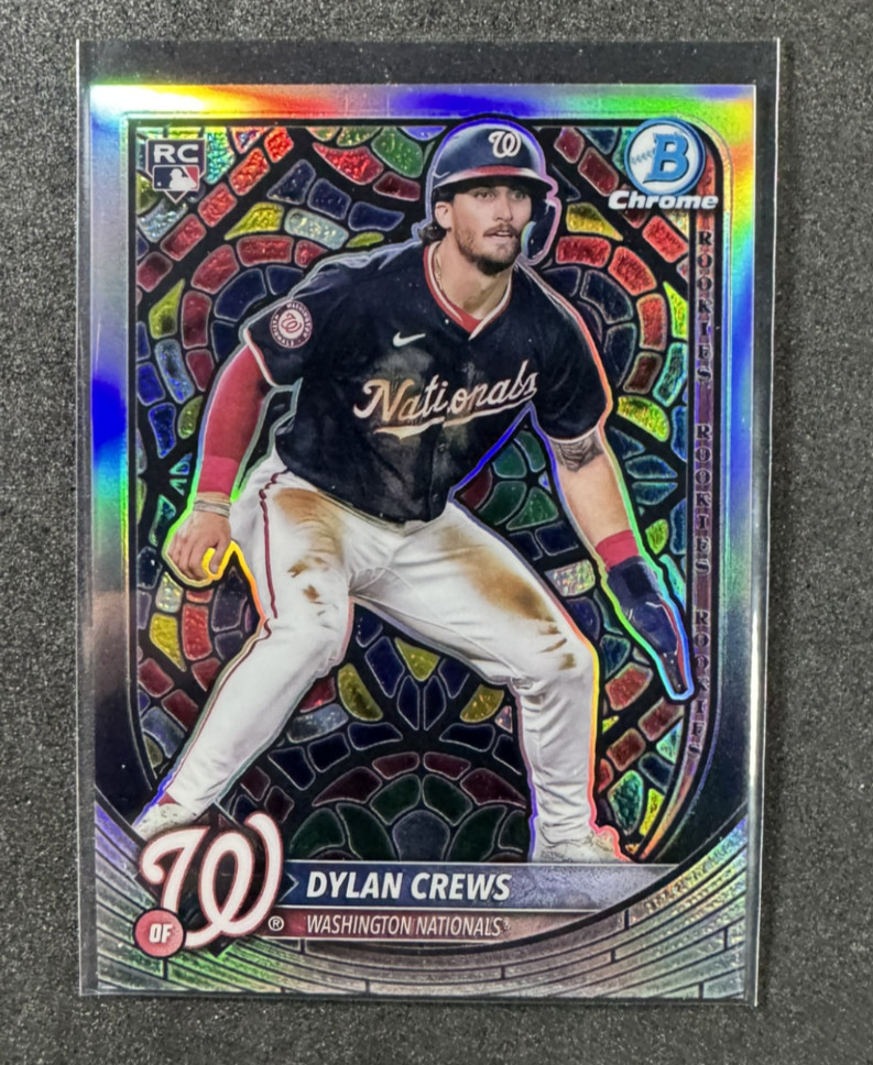 2025 Bowman Chrome Dylan Crews Etched In Glass Variation #3 RC SP