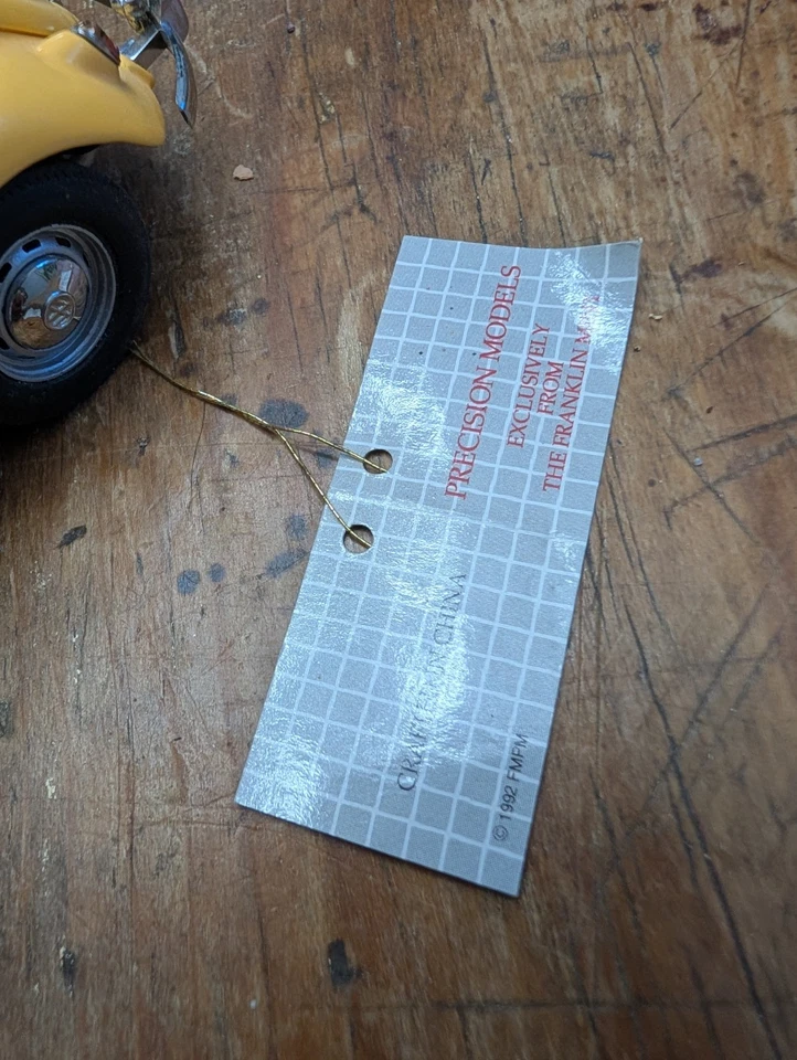 Volkswagen Beetle 1992 Franklin Mint 1:24 1967 amarillo modelo diecast de precisión Foto 4 de 4