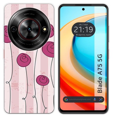 ZXLZKQ Cover per ZTE Blade A54 (6.60 ), 2 Pezzi Ultra Sottile Anti-Graffio TPU Protettiva Case Morbido Silicone Bumper Custodia per ZTE Blade A54 - Traslucido + Camelia