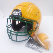 Schutt Yellow Collegiate Football Helmet F7 VTD Green Facemask Sz Large SEE DESC