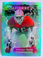 1995 Topps Finest Merton Hanks Pro Bowl JUMBO Refractor #6 Card 218