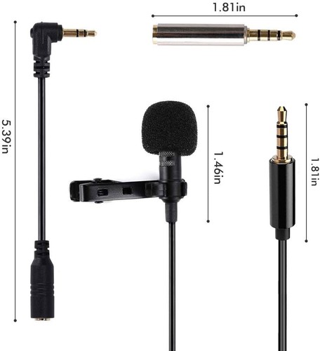 Microfono da bavero omnidirezionale lavalier Microfono a condensatore da 6,5 - Foto 23 di 24