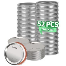 Esuduky 52Pcs Mason Jar Lids with Rings Regular Mouth, Upgrade Canning Lids w...