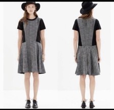 Madewell Texture Tribune Dress Black/White Lined Dress Size 6