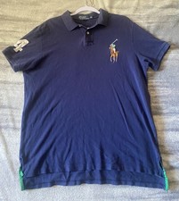 Polo Ralph Lauren Shirt Mens Size XL Navy Blue Big Pony 4 Short Sleeve