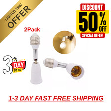 2 Pack E26/E27 Light Socket Extender 4.5 Inch Extension Adjustable Vertical 90 