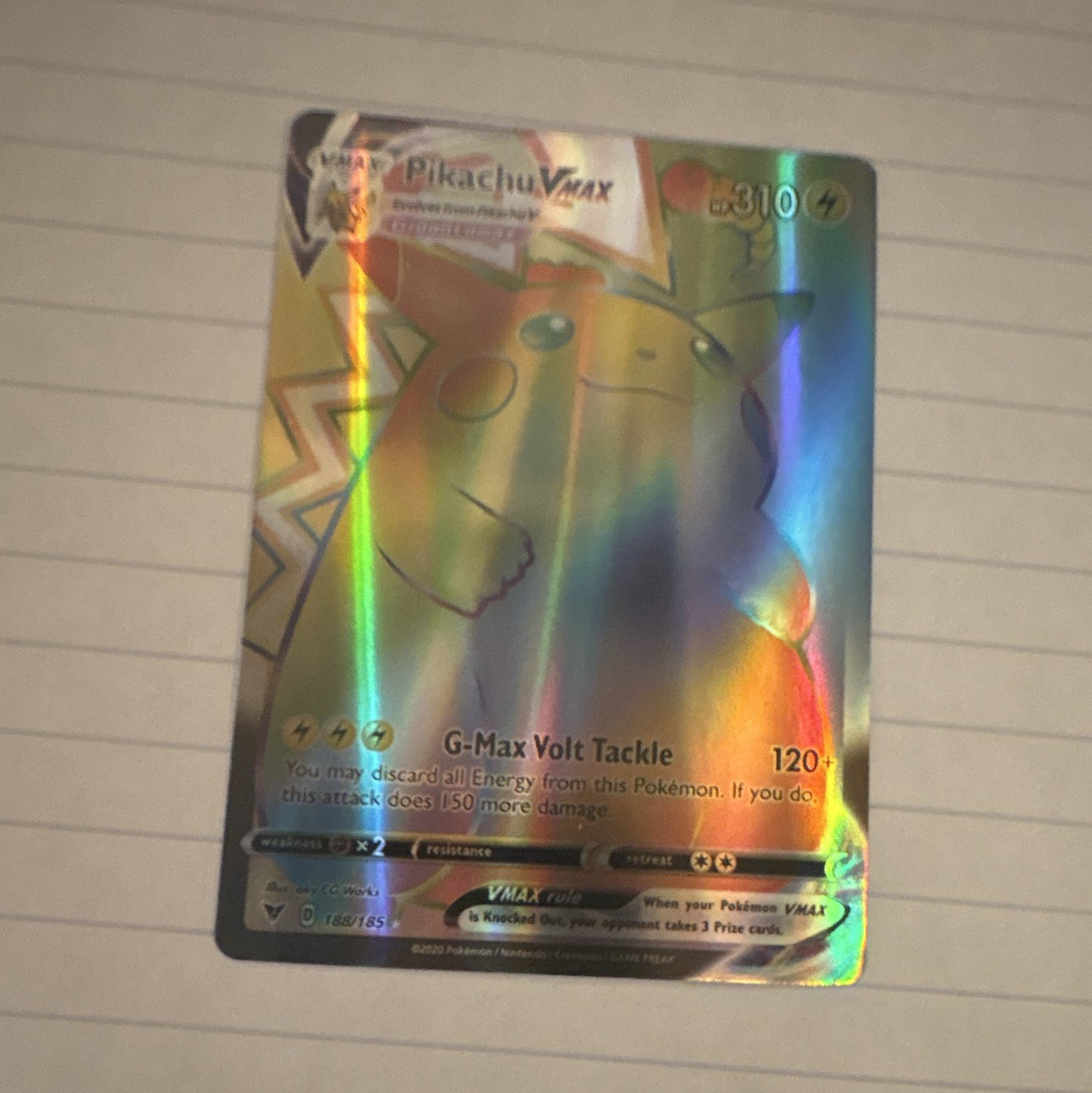 The Pokémon Company Pikachu VMAX (Secret) 188/185 Vivid Voltage Holo English