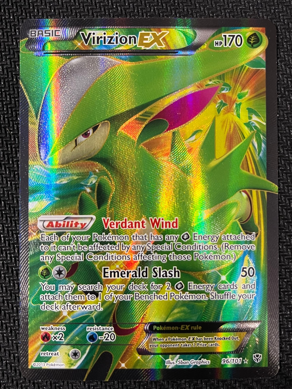 Virizion EX Full Art 96/101 Plasma Blast Near Mint Pokemon