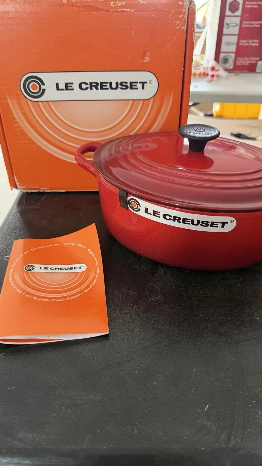 Le Creuset Cast Iron 2.75 Quart Shallow Round Dutch Oven, Cerise - New
