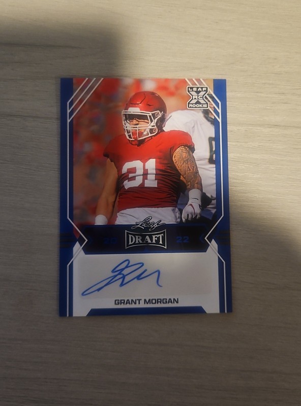 2022 Leaf Draft - Autographs Grant Morgan #BA-GM1 Blue (AU, RC)