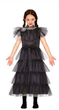 CARNEVALE HALLOWEEN VESTITO MERCOLEDI ADDAMS WEDNESDAY SERIE TV BALLO BAMBINA