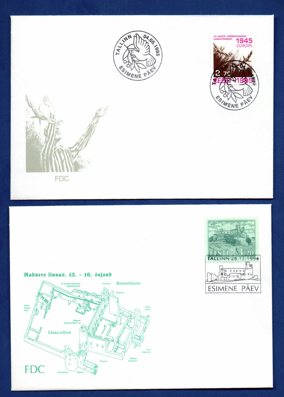 ESTONIA LOT OF 7 FDC 1992-1996s 66