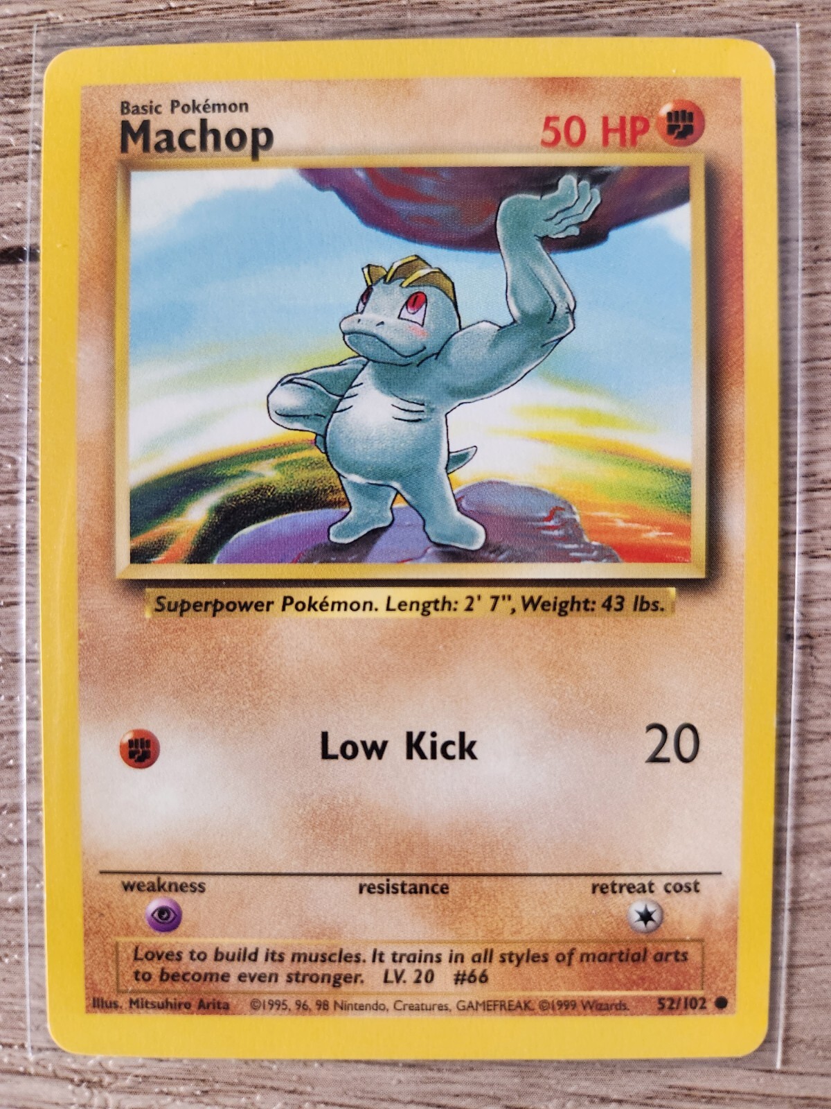 Pokemon Card WOTC Machop 52/102 Base Set 1999 Vintage Unlimited LP-NM