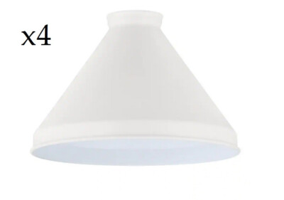 4 Fitter Small Matte White Metal Cone Pendant Lamp Shade 2-1/4''