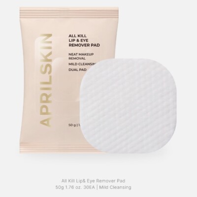 APRILSKIN All Kill Lippen- und Augenentferner Pad 30 Pads Make-up Entferner R...