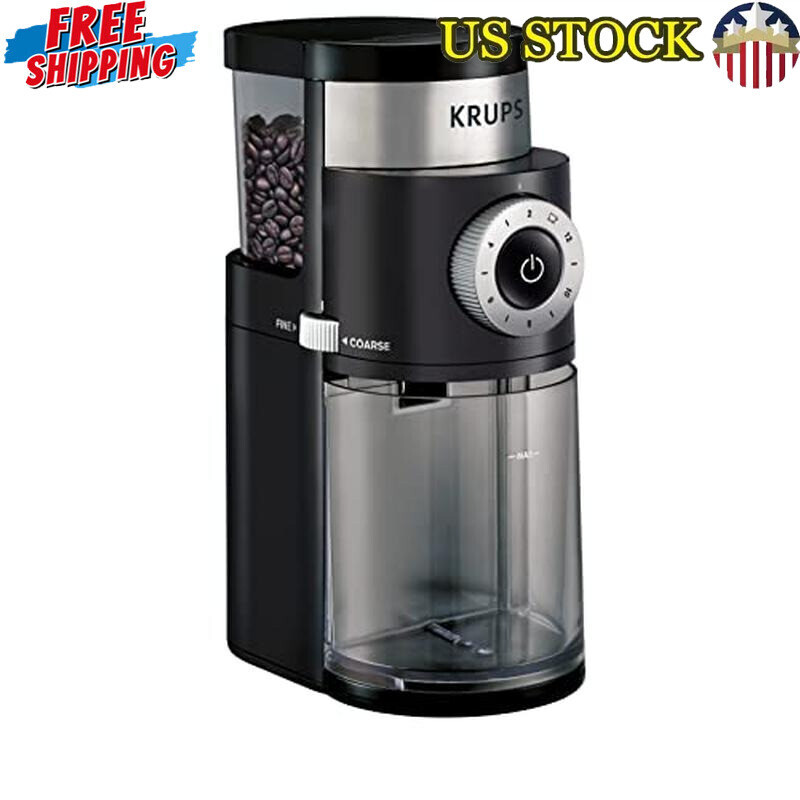 8oz Stainless Steel Coffee Grinder with 12 Grind Settings 110W for Drip Press and Espresso