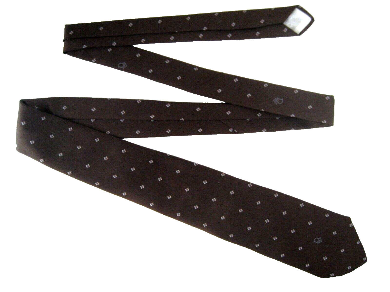 Christian Dior Brown Solid Pattern Polyester / Si… - image 10