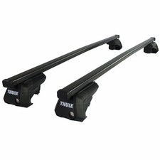 Thule Steel SquareBar Evo Roof Bars Set fit VW Passat B6 Estate 05-10 Open Rail