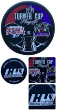 1999 TURNER CUP PLAYOFFS MILWAUKEE ADMIRALS V MANITOBA MOOSE IHL HOCKEY PUCK