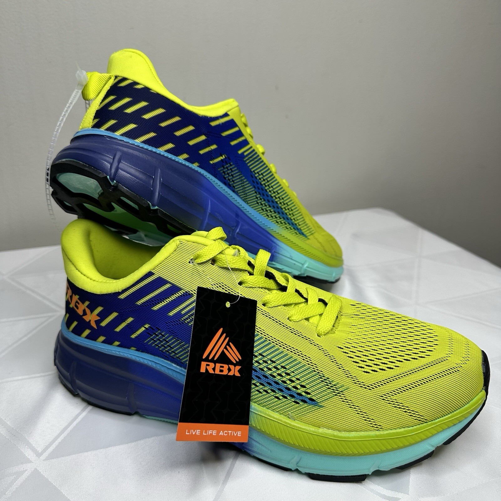 RBX Athletic Men’s Sneakers Running Breathable Mesh Multicolored Shoes Sz 10 New