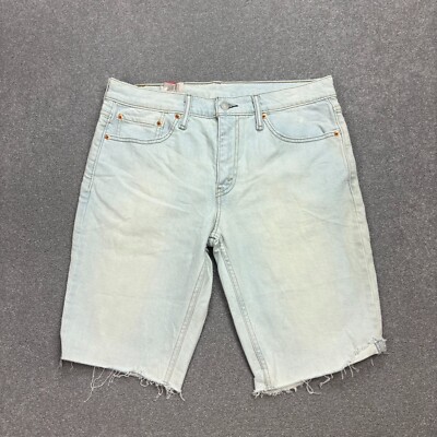 Levis Jeansshorts Erwachsene W33 blau Jorts Y2K lose rot Etikett USA Dad Wash 90er Herren