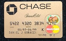 Chase Grand Elite Gold MasterCard credit card exp 1999 cc1113