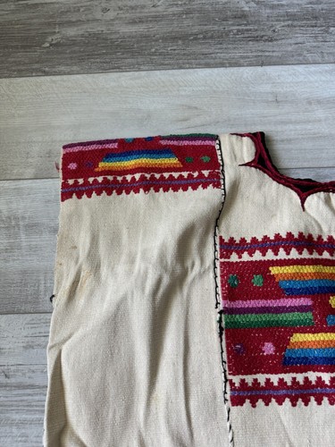 Vintage Mexican Embroidered Top Womens Large Oversized Hand Made Boxy Ethnic - Picture 10 of 18