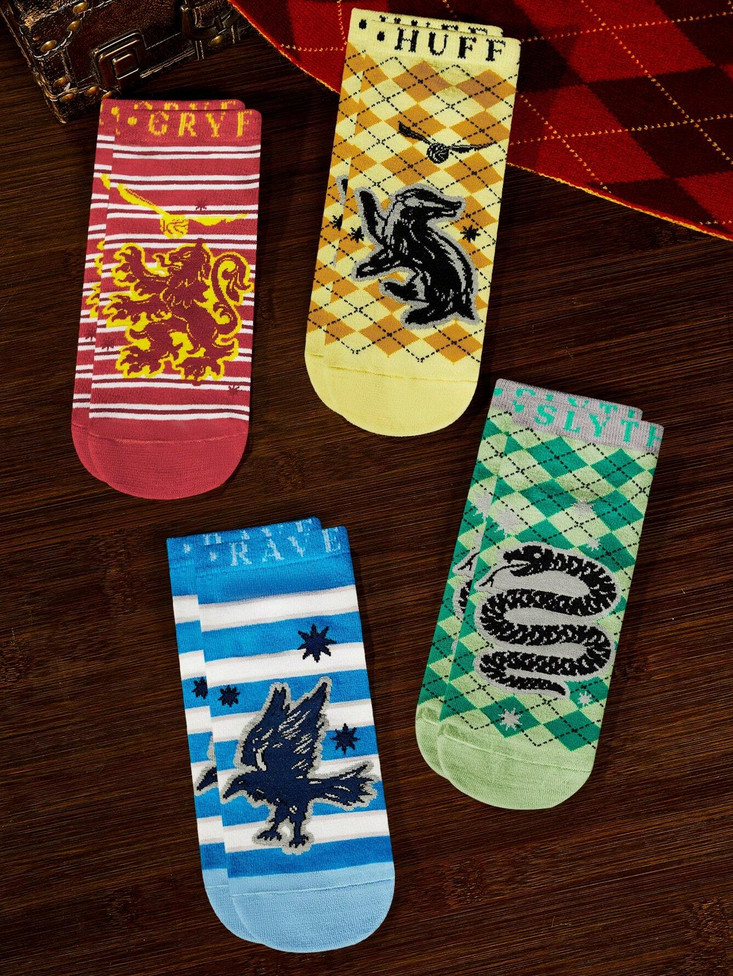 4 pares de calcetines de casa de Hogwarts para damas Harry Potter regalo de Navidad