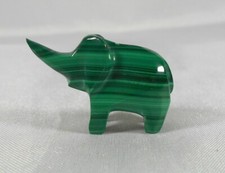 MINIATURE: MAGNIFICENT SCULPTURE / FIGURINE / FIGURINE ELEPHANT STATUETTE IN MALACHITE