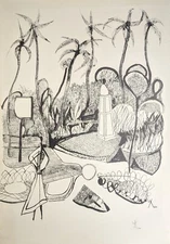 Willibald Kramm, Oasis, Lithograph, Signed, 1960