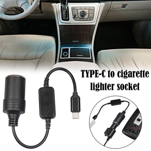 USB C Type C to 12V Car Cigarette Lighter Socket Female Adapter