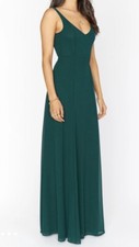 Show me your MUMU | Jenn Maxi Bridesmaid Dress | NWT | Emerald Chiffon | SZ XS