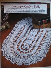 Pineapple garden doily;  601-37 vintage crochet pattern