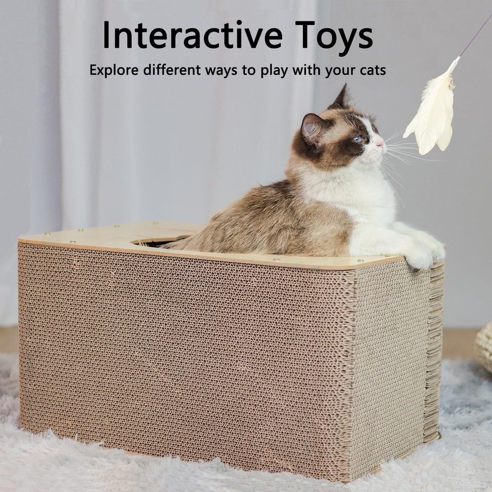 Cat Scratcher House20x10.6x13.4Inches Cardboard Cat HouseLarge Cat