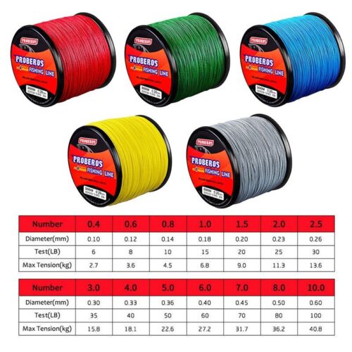 300M 6LB-100LB Super Strong PE Dyneema Braided Fishing Line 4 Strands - Picture 1 of 15