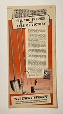 True Temper Garden Tools WW2 Jars Of Victory 1943 Print Ad