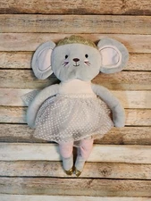 16” Levtex Baby Elise Ballerina Plush Princess Mouse Pink Gray