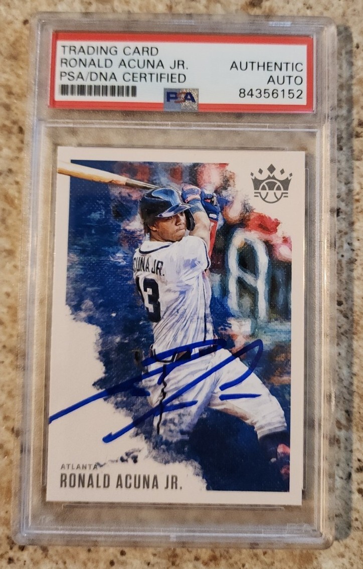 Ronald Acuna Jr. Braves Signed 2020 Panini Diamond Kings #117 PSA/DNA Auto