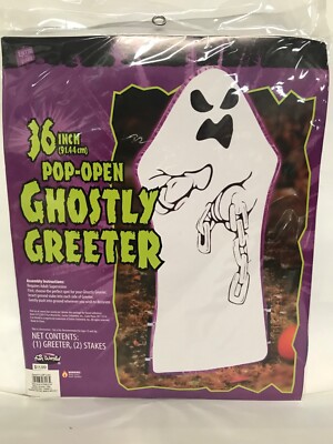 Fun World Pop-Open Ghostly Greeter - SCARY Figure ~ 36'' Tall NEW Halloween Decor