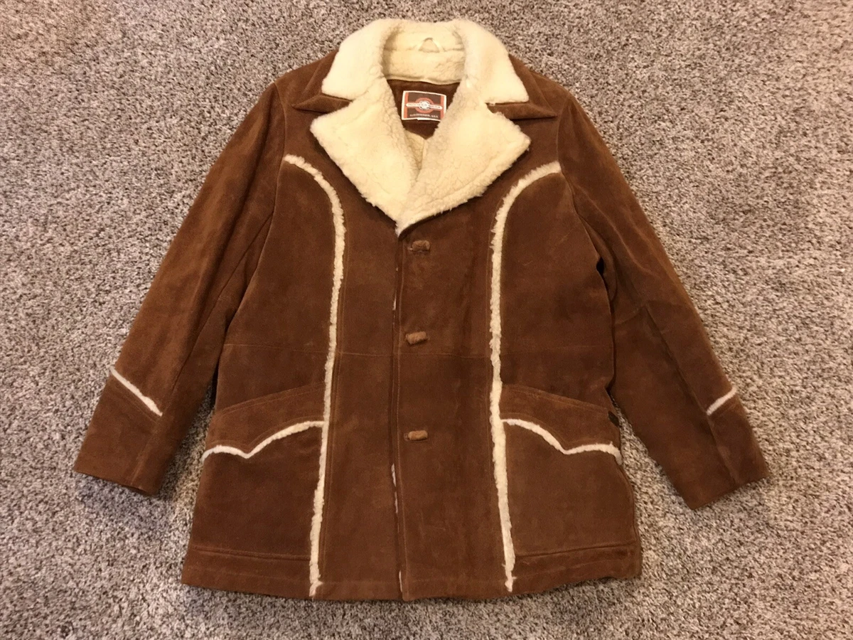 Vintage Pioneer Wear Albuquerque Leather Fleece Jacket Coat Mens Size 40 |  eBay