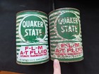 vintage 1-quart Quaker State F-L-M automatic transmission fluid tin. Lot Of 2 — photo 1