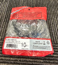  QTY 3 Shaxon UL728-810BK-CG CAT6 Patch Cable 28AWG Stranded Finger Boot 10Ft