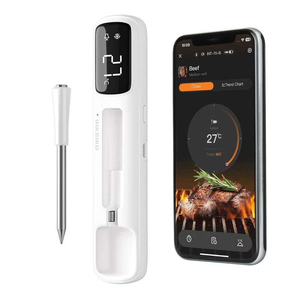Inkbird -Thermometer für drahtloses Fleisch, Bluetooth 5.4, drahtlos, ultra