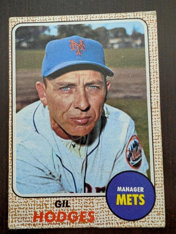 1968 TOPPS BASEBALL CARD #27 GIL HODGES NEW YORK METS MANAGER VG VG/EX LOOK
