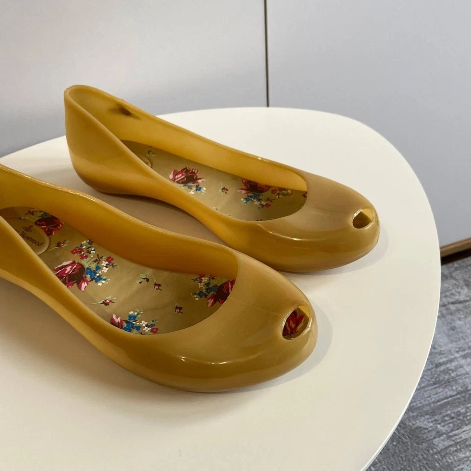 Vivienne Westwood Anglomania × Melissa Ballet Flats US 9 EU 40 Orb Logo Floral - Image 4 of 4