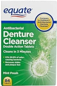 Equate Antibacterial Denture Cleanser 2-Pack, 168 Tabs