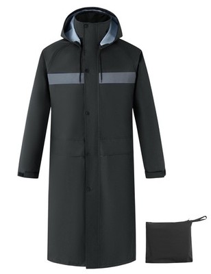 Mens Long Rain Coat Waterproof with Hood, Lightweight Rain Jacket Spring Wind...