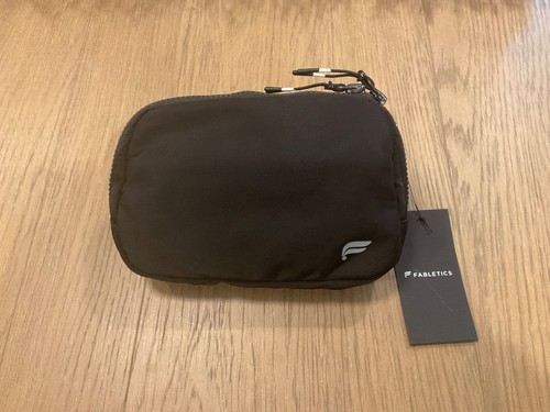 Fabletics 0419177390 Belt Bag Black 8" Shoulder Strap Pouch Purse Travel NEW