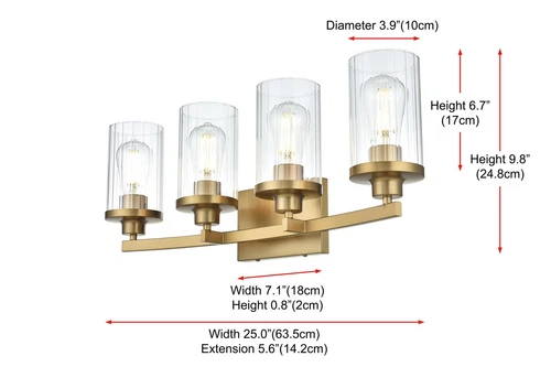 Living District Thane 25" Wall Sconce In Satin Gold - Picture 7 of 8
