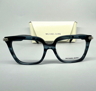 Michael Kors MK4191BU 4054 Vollrand Kunststoff Brille Blau Eckig 53-17 140